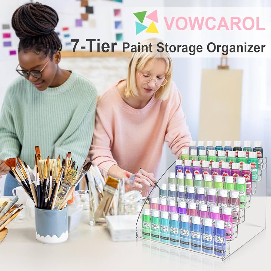 Amazon.com: Vowcarol Clear Acrylic Paint Organizer: 7-Tier